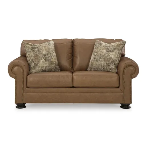 Carianna Leather Loveseat with Nailhead Trim 5