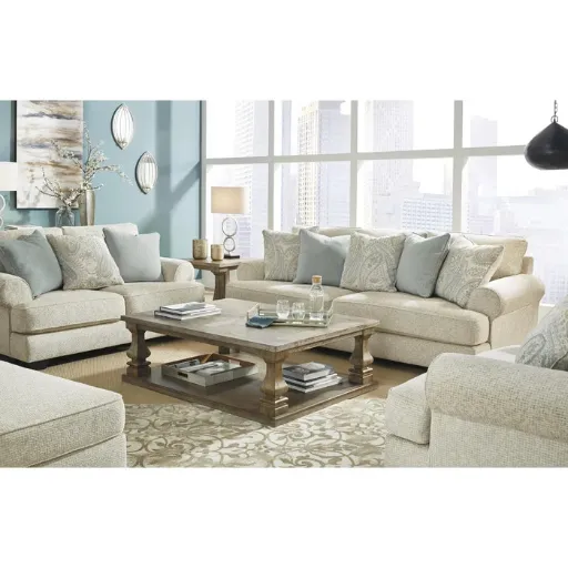 Monaghan Sandstone Beige Chenille Loveseat 3