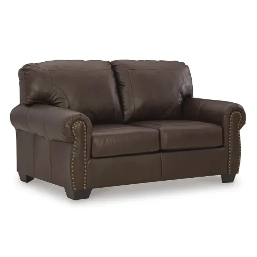 Colleton Leather Loveseat with Nailhead Trim 7