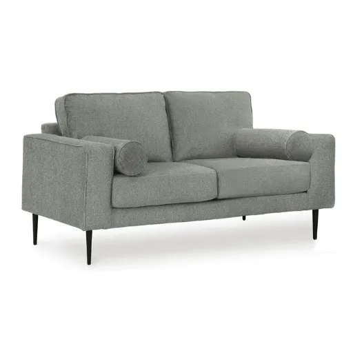 Hazela Chevron Loveseat with Black Metal Legs 6