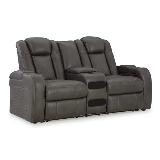 Fyne-Dyme Dual Power Reclining Loveseat with Audio Console 9
