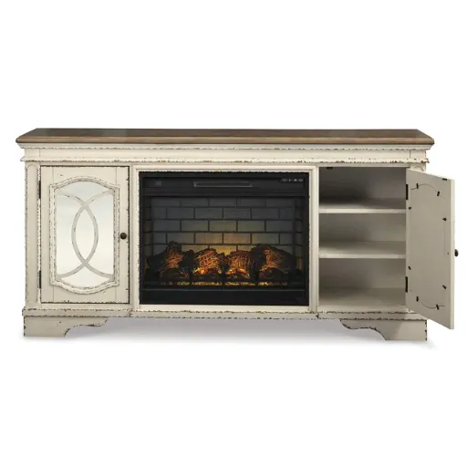 Realyn 74" TV Stand with Electric Fireplace 4