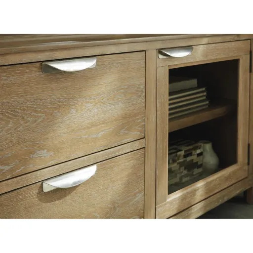 Rencott Light Oak 80" TV Stand with Drawers 2