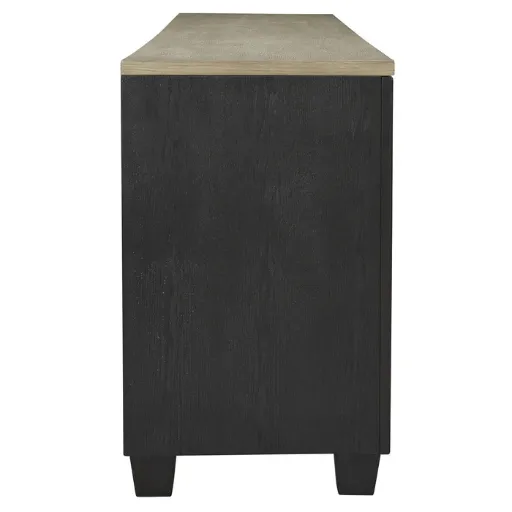 Foyland 83" Two-Tone TV Stand with Glass Door Cabinets 5