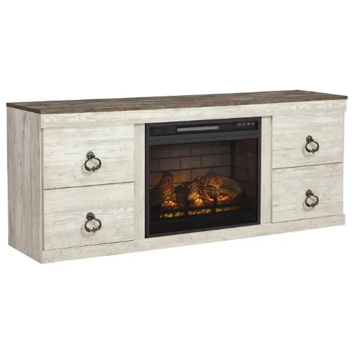 Willowton 60" TV Stand with LED Electric Fireplace Insert 3