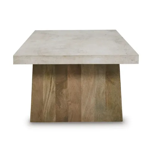 Brendalhouse Faux Cement Top Coffee Table with Shelf 6