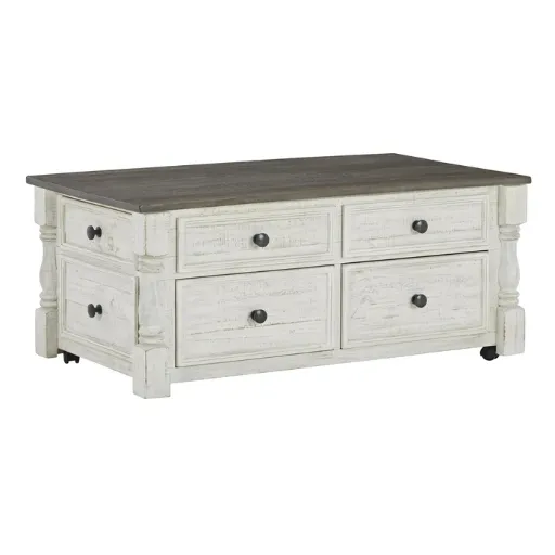 Havalance Two-Tone Lift-Top Coffee Table with Drawers 9