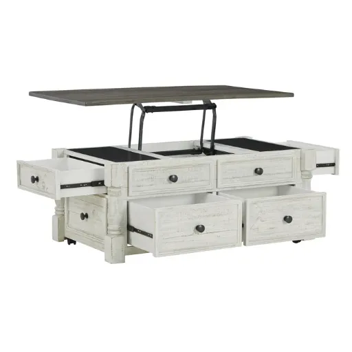 Havalance Two-Tone Lift-Top Coffee Table with Drawers 10