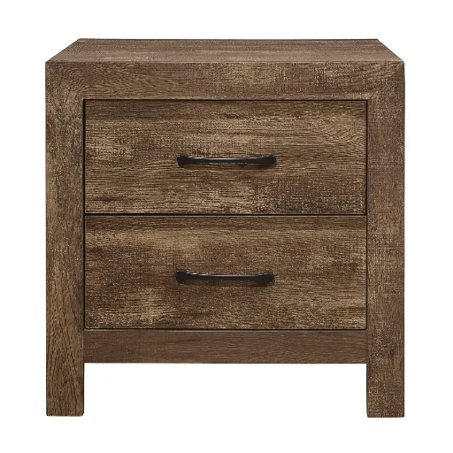 Corbin Rustic Brown 2-Drawer Nightstand 3
