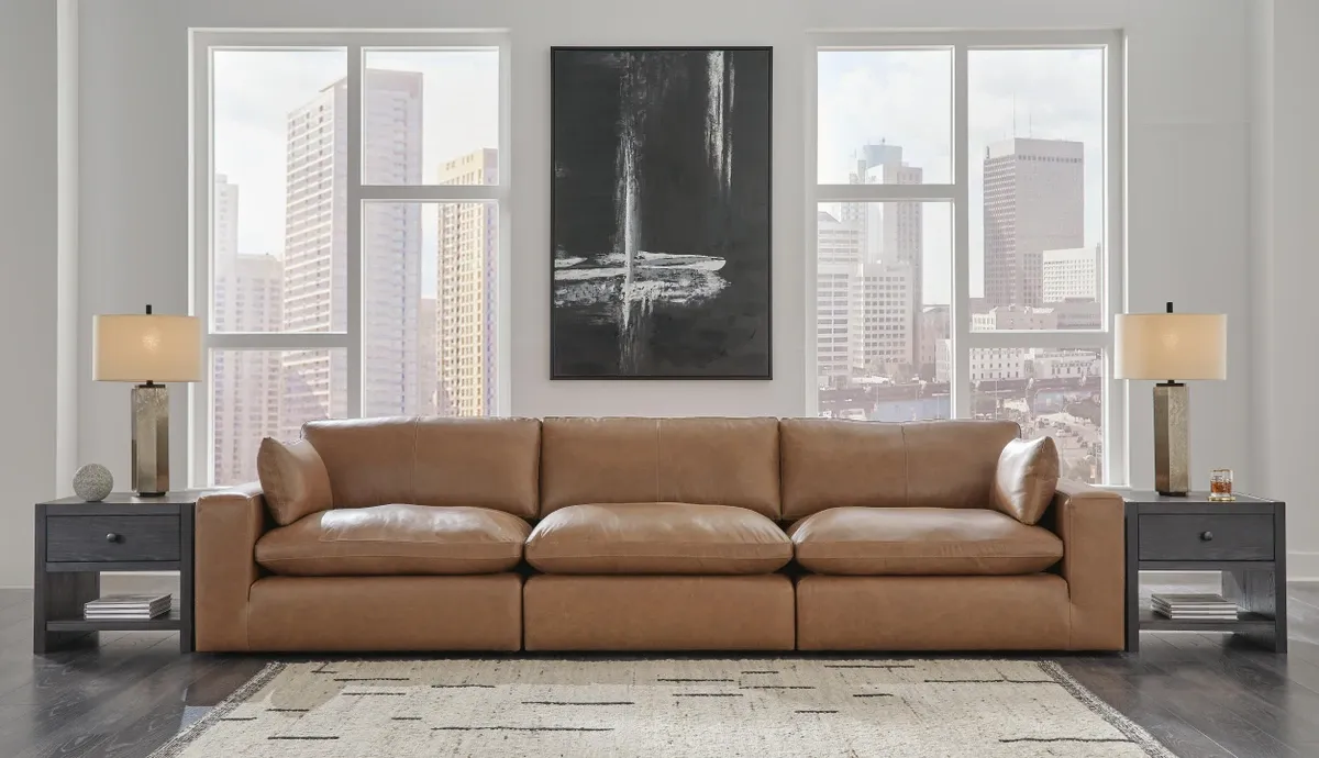 Emilia 3-Piece Leather Modular Sofa 4