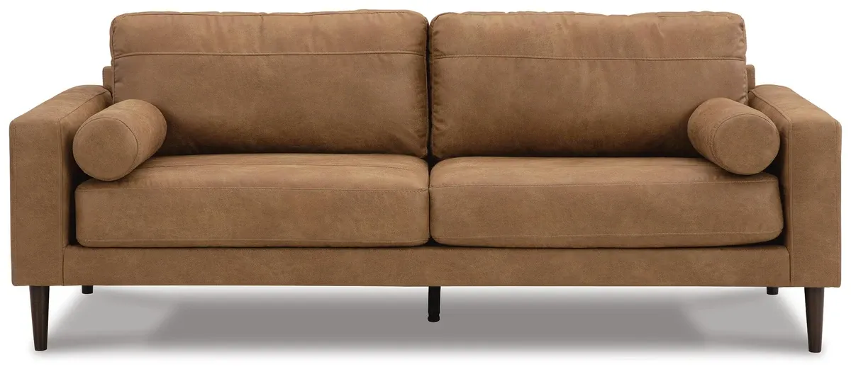 Telora Caramel Leatherette Sofa 5