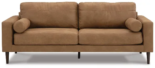 Telora Caramel Leatherette Sofa 5