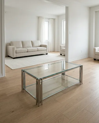 Estrel Chrome and Glass Coffee Table with Mirrored Shelf (Silver) 6