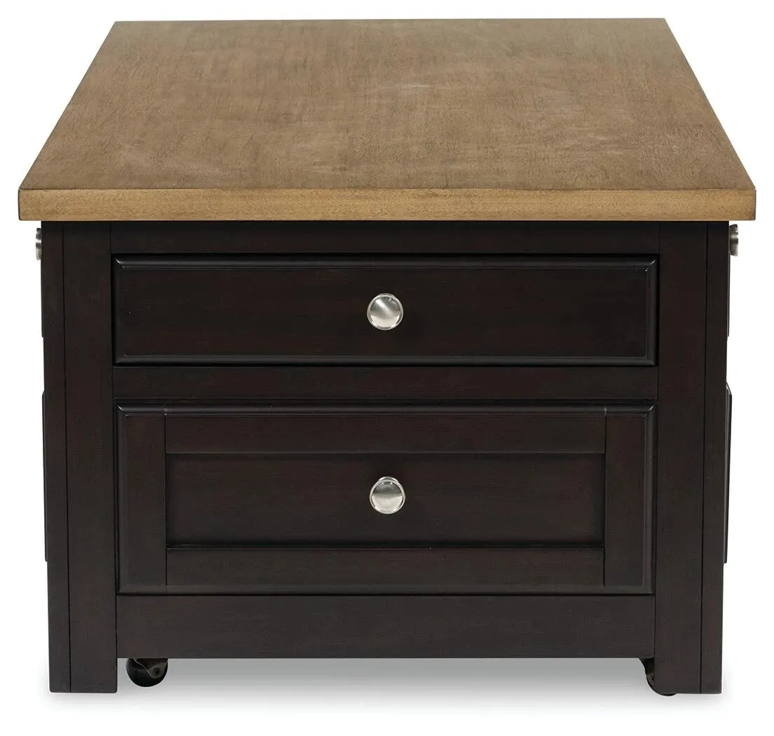 Drazmine Lift-Top Coffee Table with 4 Drawers and Casters 6