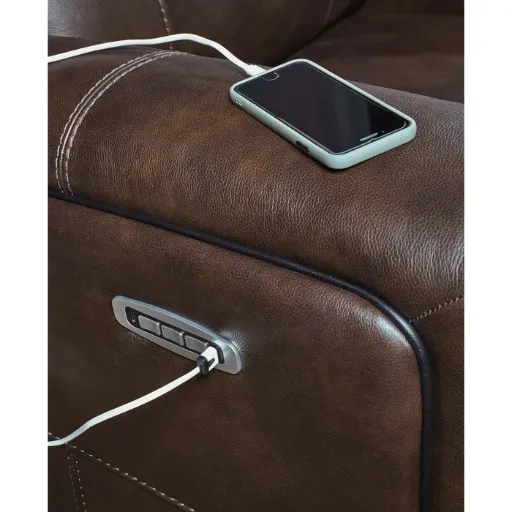 High Impact Dual Power Leather Recliner with USB 2