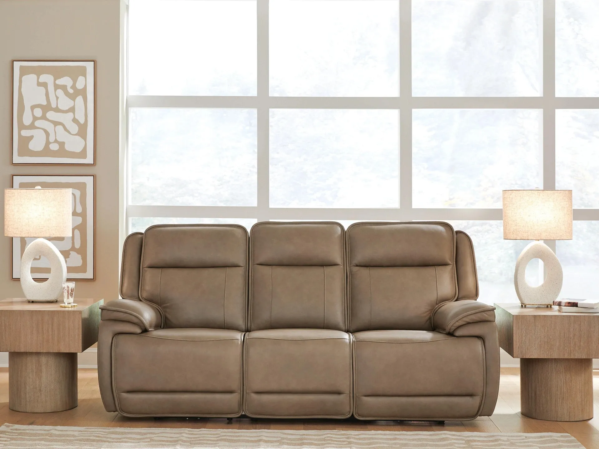 Malcesine Dual Power Leather Reclining Sofa 3