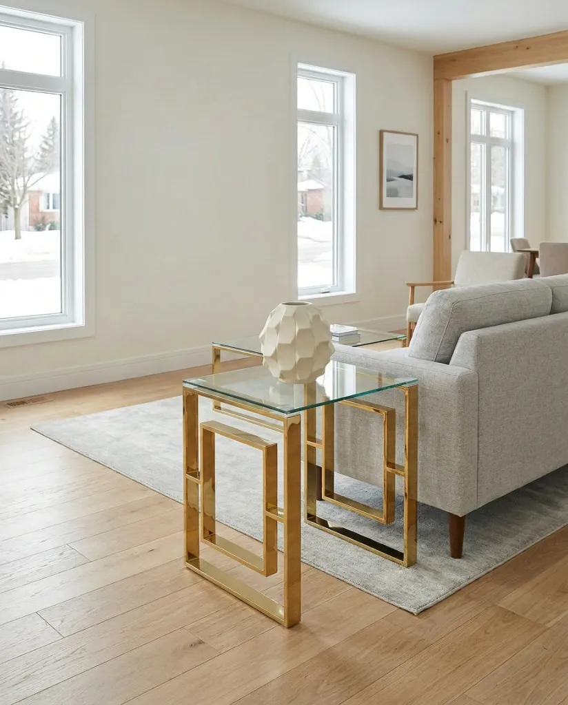 Eros Glass Top Side Table (Gold) view 5