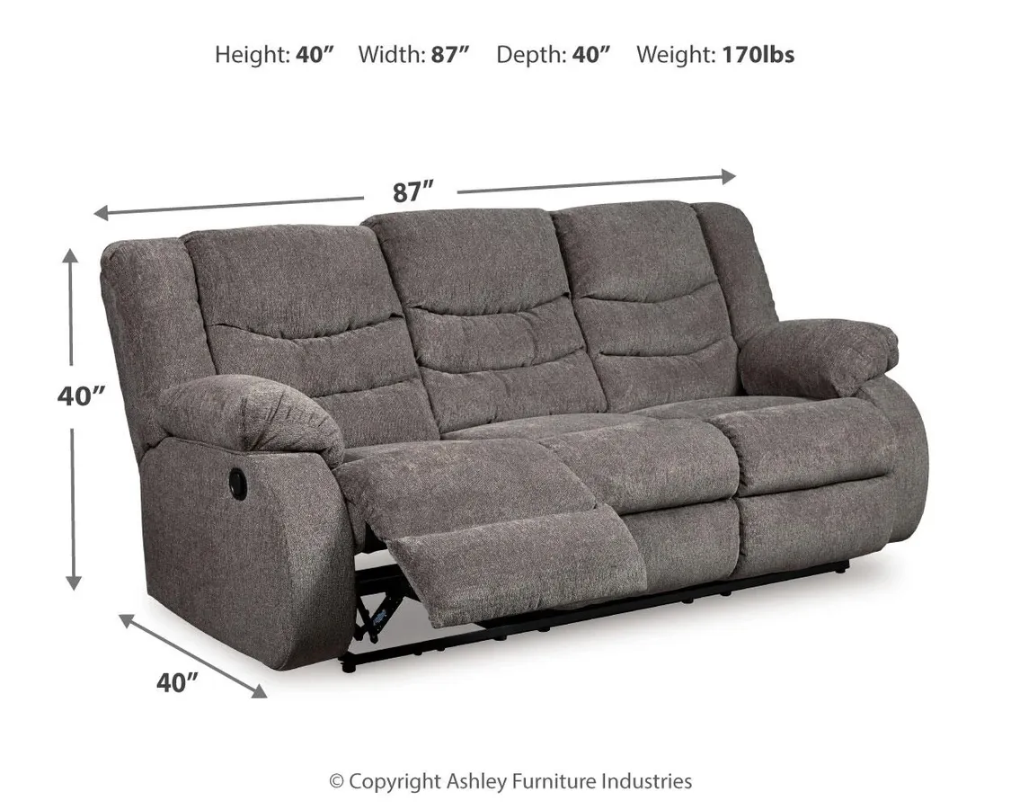 Tulen Chenille Manual Reclining Sofa 9