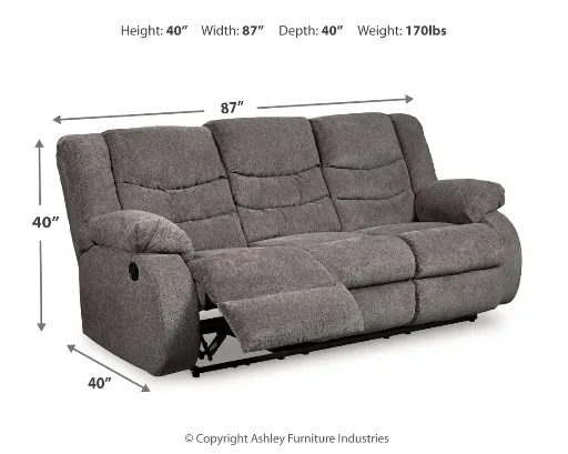 Tulen Chenille Manual Reclining Sofa 9