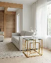 Eros Glass Top Side Table (Gold) view 6