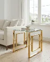 Eros Glass Top Side Table (Gold) view 7
