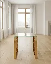 Eros Glass Top Side Table (Gold) view 8
