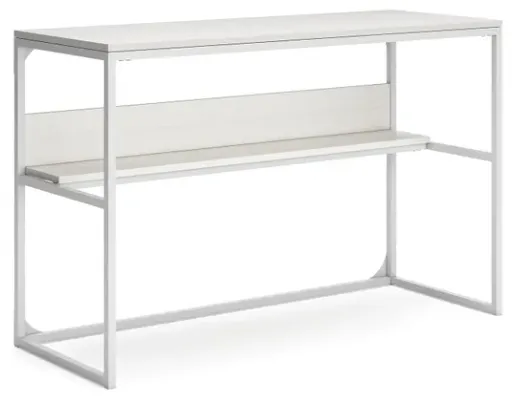 Deznee White Home Office Desk with Shelf 2