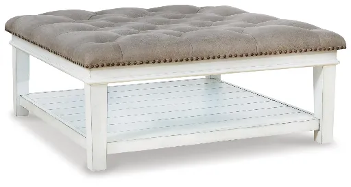 Kanwyn Button-Tufted Ottoman Coffee Table with Shelf 3