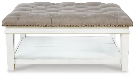 Kanwyn Button-Tufted Ottoman Coffee Table with Shelf 4
