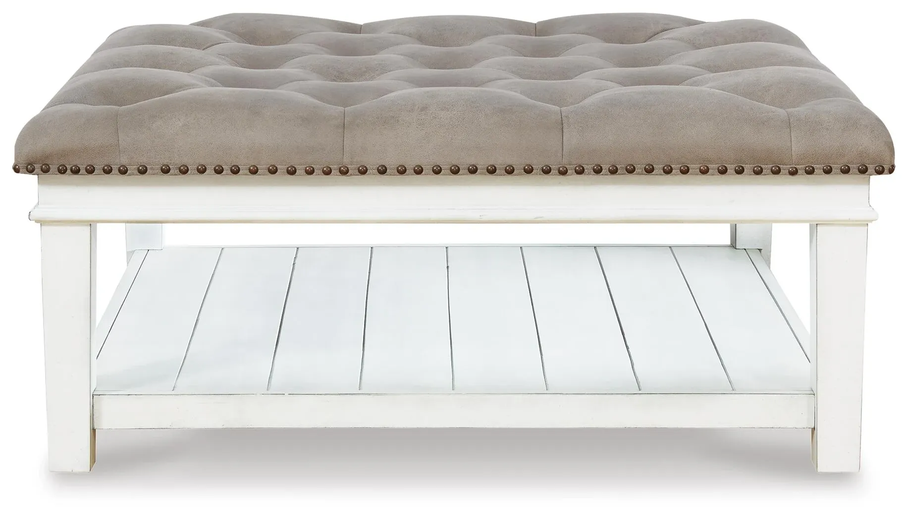 Kanwyn Button-Tufted Ottoman Coffee Table with Shelf 5