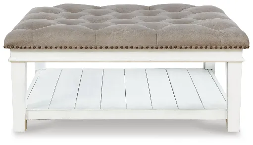 Kanwyn Button-Tufted Ottoman Coffee Table with Shelf 5