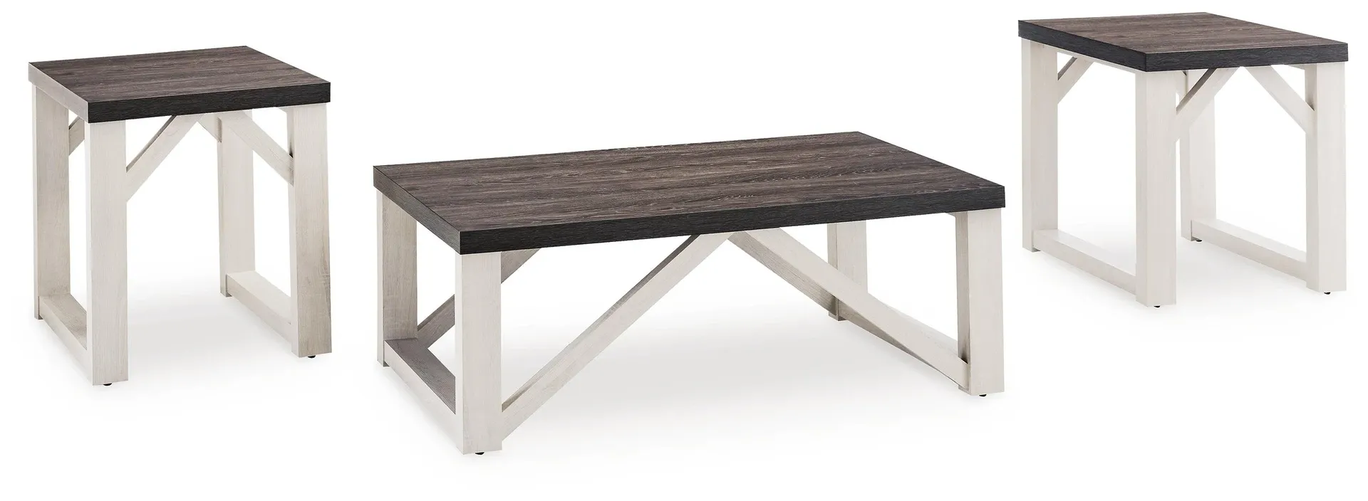 Dorrinson Gray and Antiqued White 3-Piece Coffee Table Set 3