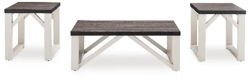 Dorrinson Gray and Antiqued White 3-Piece Coffee Table Set 4