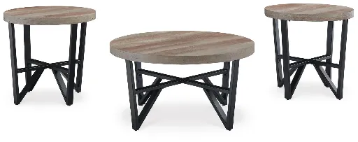 Deanlee 3-Piece Round Coffee and End Table Set 4