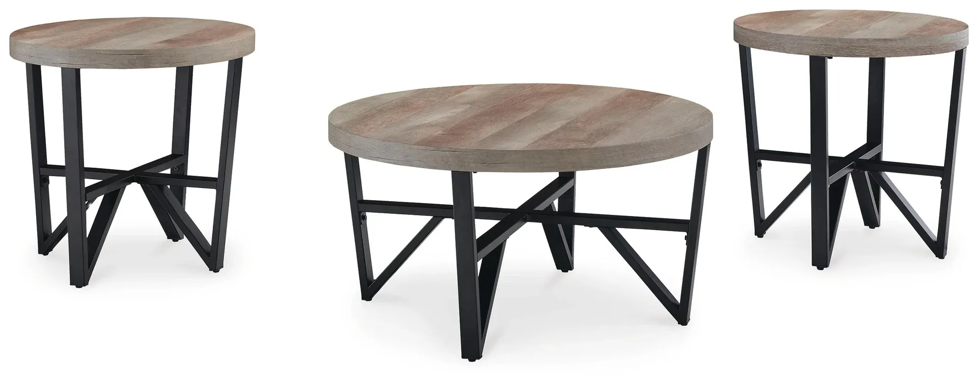 Deanlee 3-Piece Round Coffee and End Table Set 5