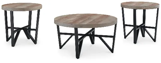 Deanlee 3-Piece Round Coffee and End Table Set 5