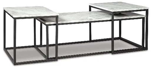 Donnesta Faux Marble Nesting 3-Piece Coffee Table Set 4