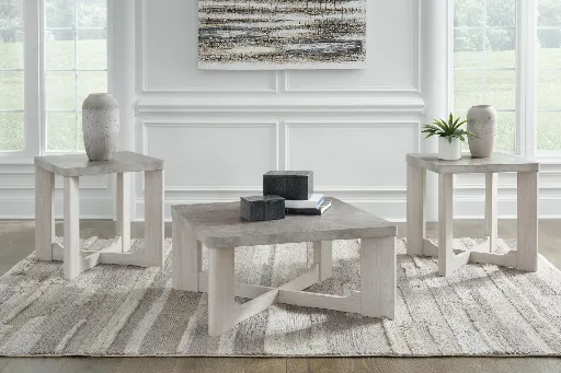 Garnilly 3-Piece Coffee Table Set with Faux Cement Tops 2