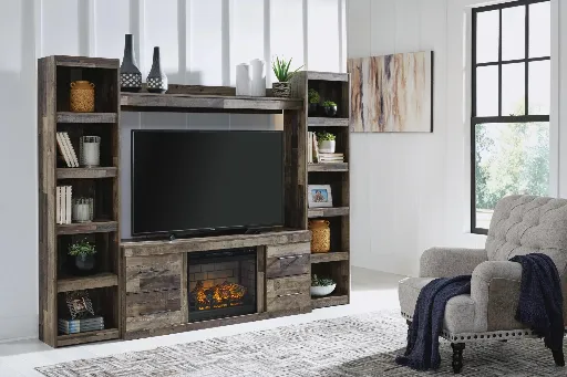 Derekson 4-Piece Entertainment Center with 60" TV Stand and Electric Fireplace 2