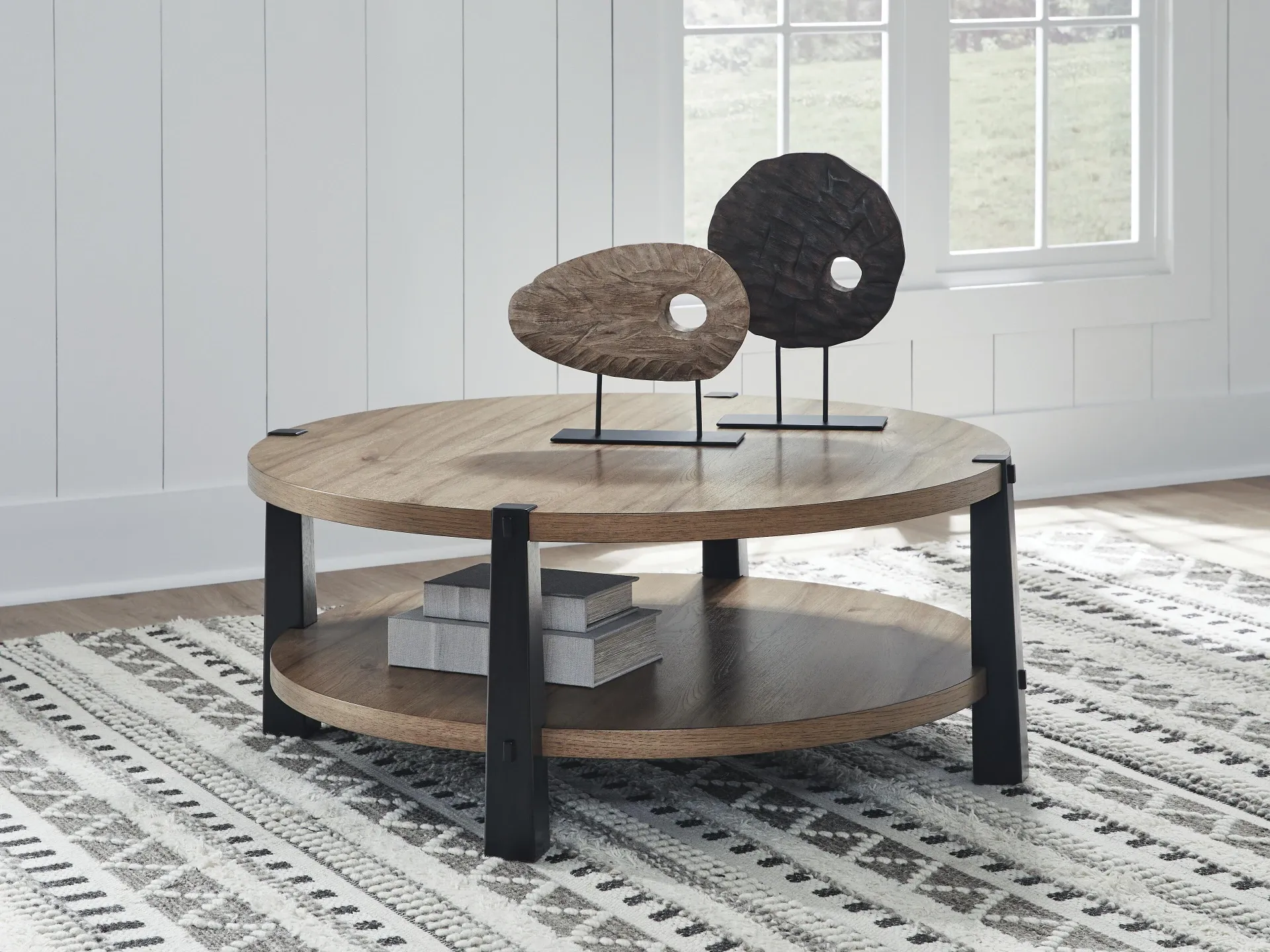 Ridgester Hickory Coffee Table with Lower Shelf 2