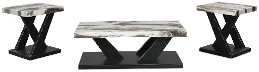 Cendill Faux Marble 3-Piece Coffee Table Set 4