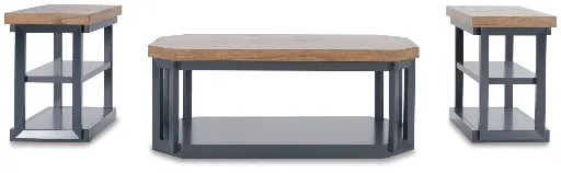 Landocken 3-Piece Coffee Table Set with Slate Blue Frames 5