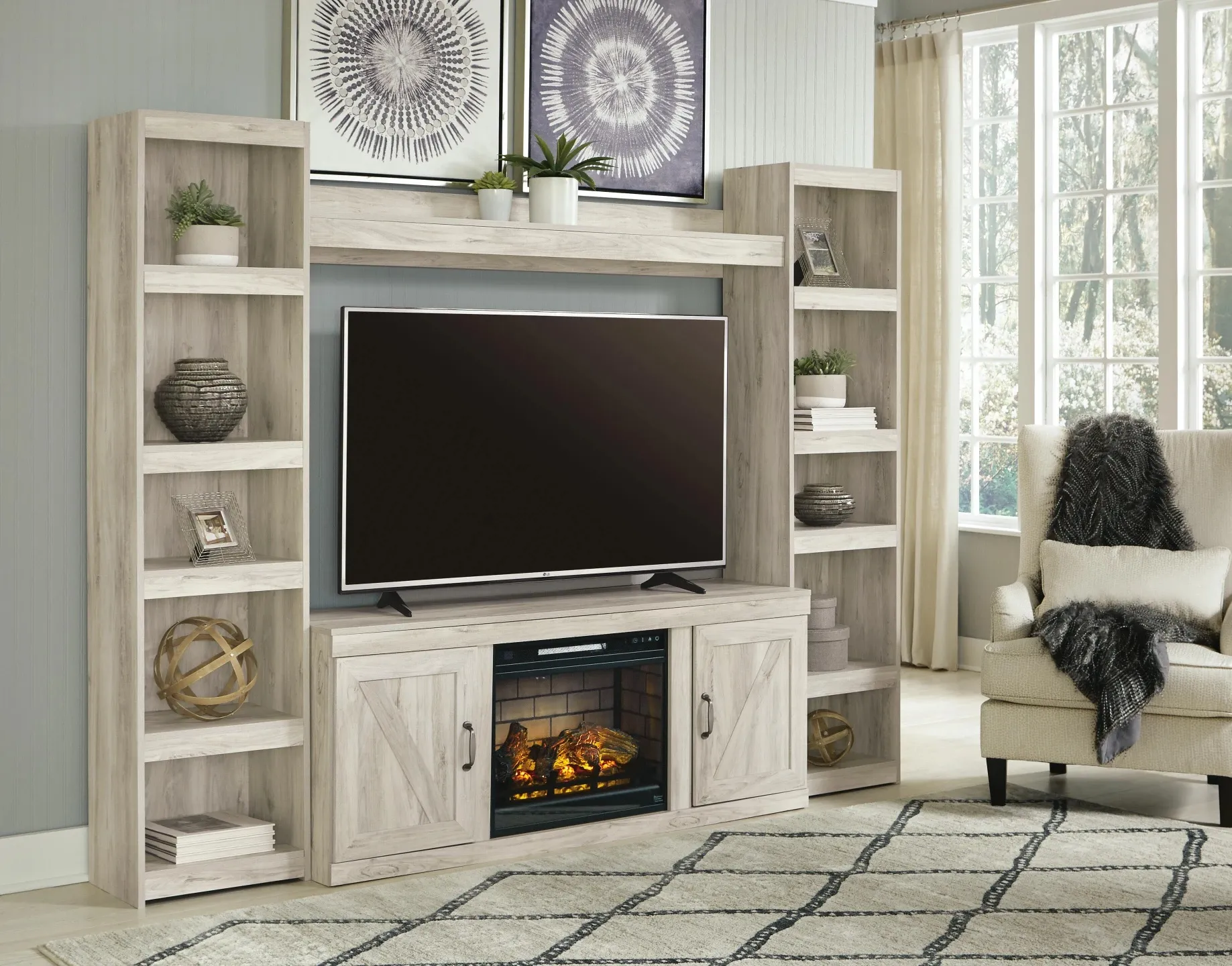 Bellaby Entertainment Center with 60" TV Stand and Electric Fireplace 2