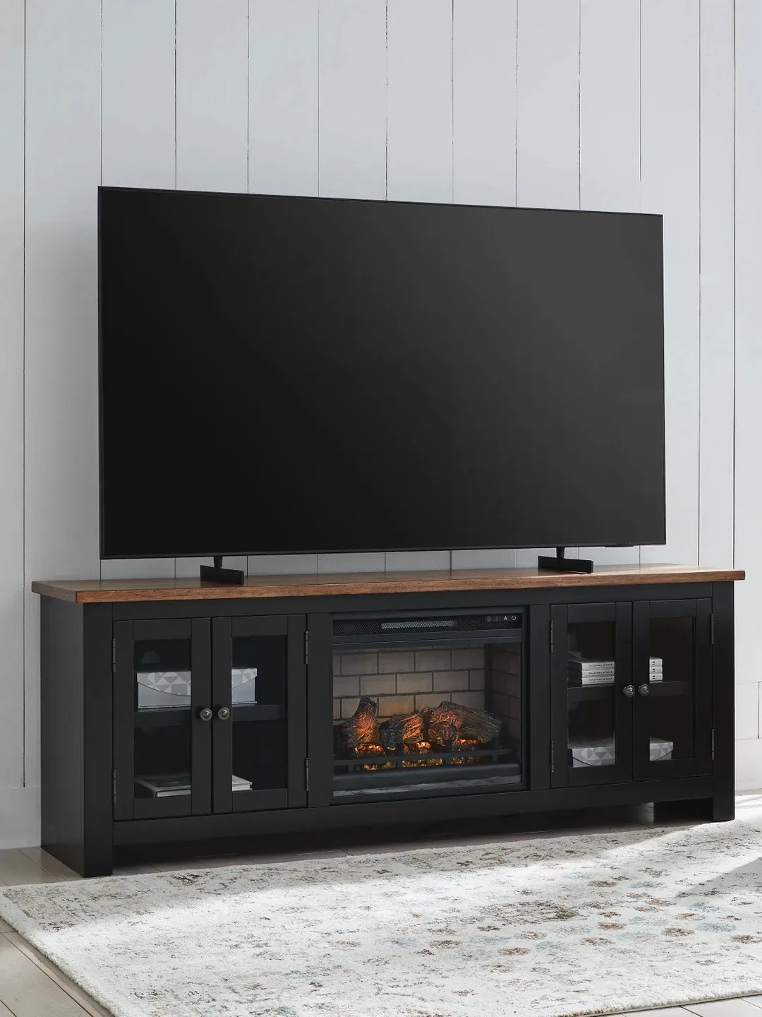Wildenauer 76" TV Stand with Electric Fireplace 2