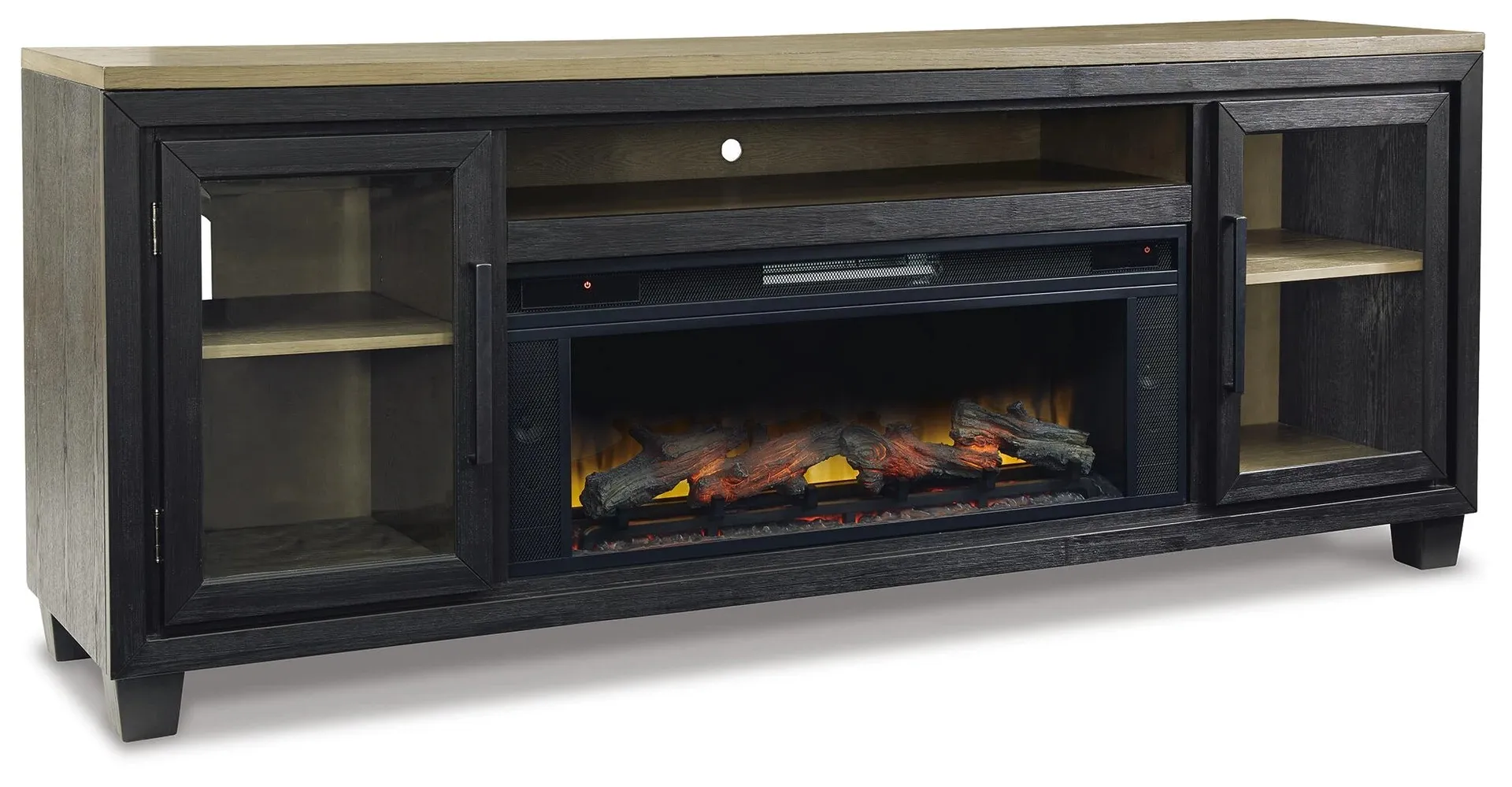 Foyland 83" TV Stand with Electric Fireplace 2