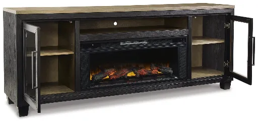 Foyland 83" TV Stand with Electric Fireplace 4