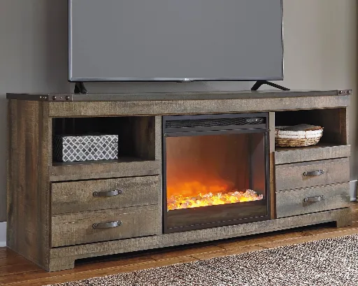 Trinell 63" TV Stand with Electric Fireplace for Mid Size Rooms 5