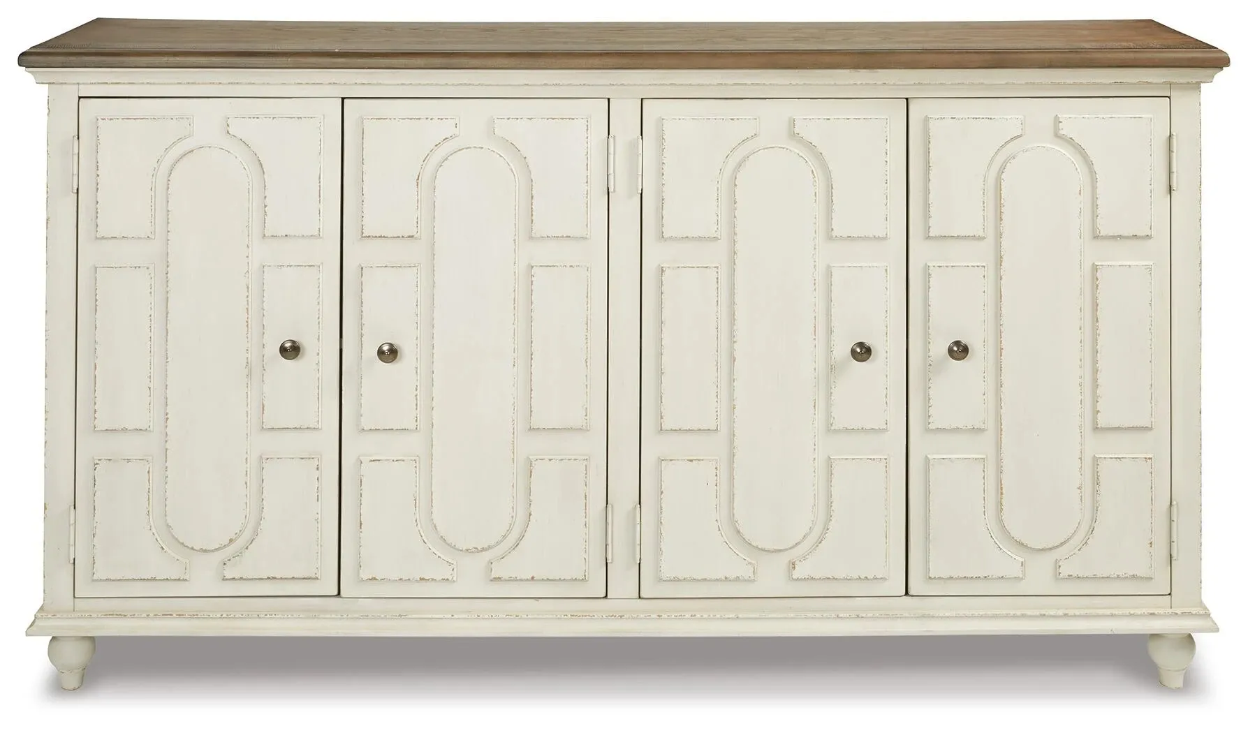 Roranville Antique White 4-Door Accent Cabinet 4