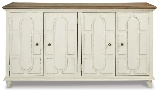 Roranville Antique White 4-Door Accent Cabinet 4