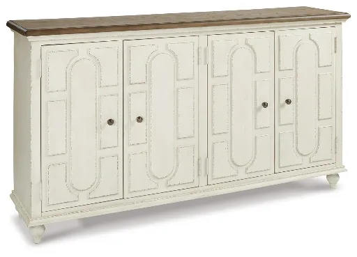Roranville Antique White 4-Door Accent Cabinet 8